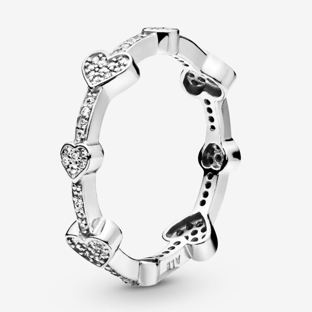 Pandora Pavé Hearts Band Ring